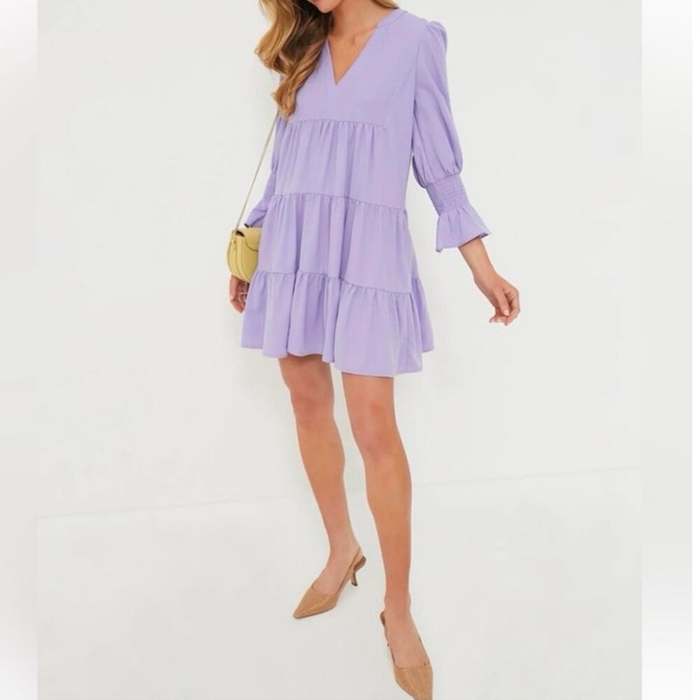 Tuckernuck Pomander Place Lilac Purple Poplin Kenzo Mini Dress Size XS - Picture 2 of 12